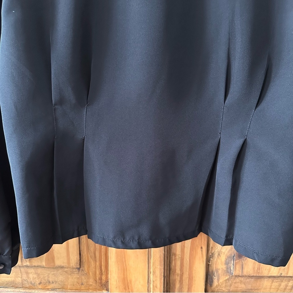 Vintage 90's Nonpareil Black Button Up Blouse Embroidered Neckline w/Cutouts - M - Picture 9 of 13